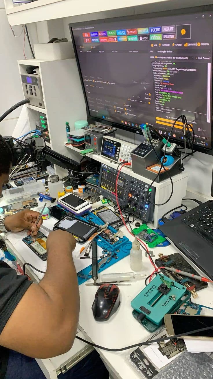 Electronics repair workspace